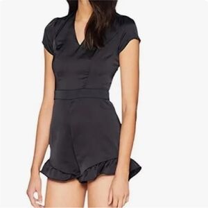 Bebe Satin Elegant Black Romper